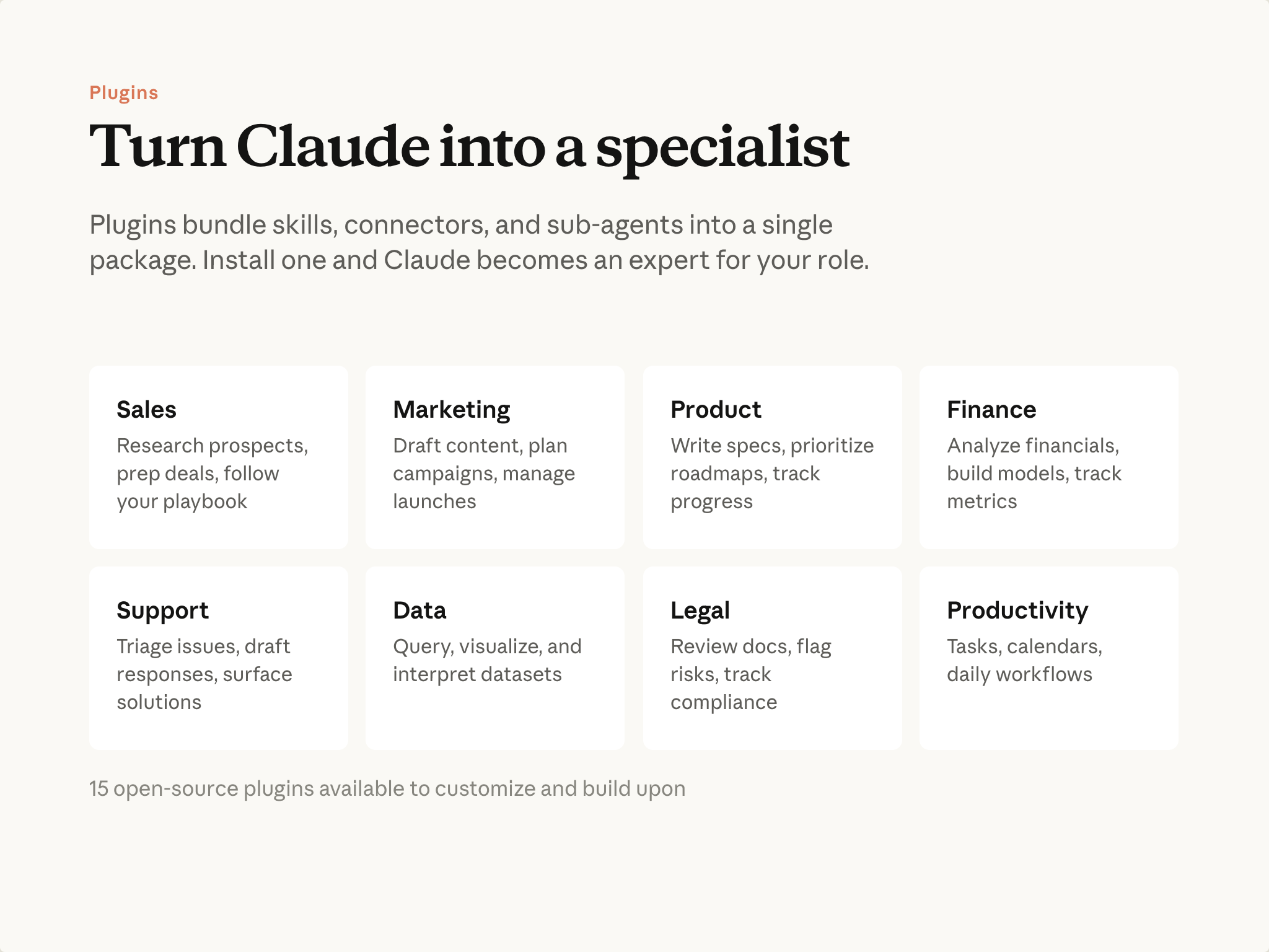 플러그인: 역할에 맞는 전문가로 Cowork 변환