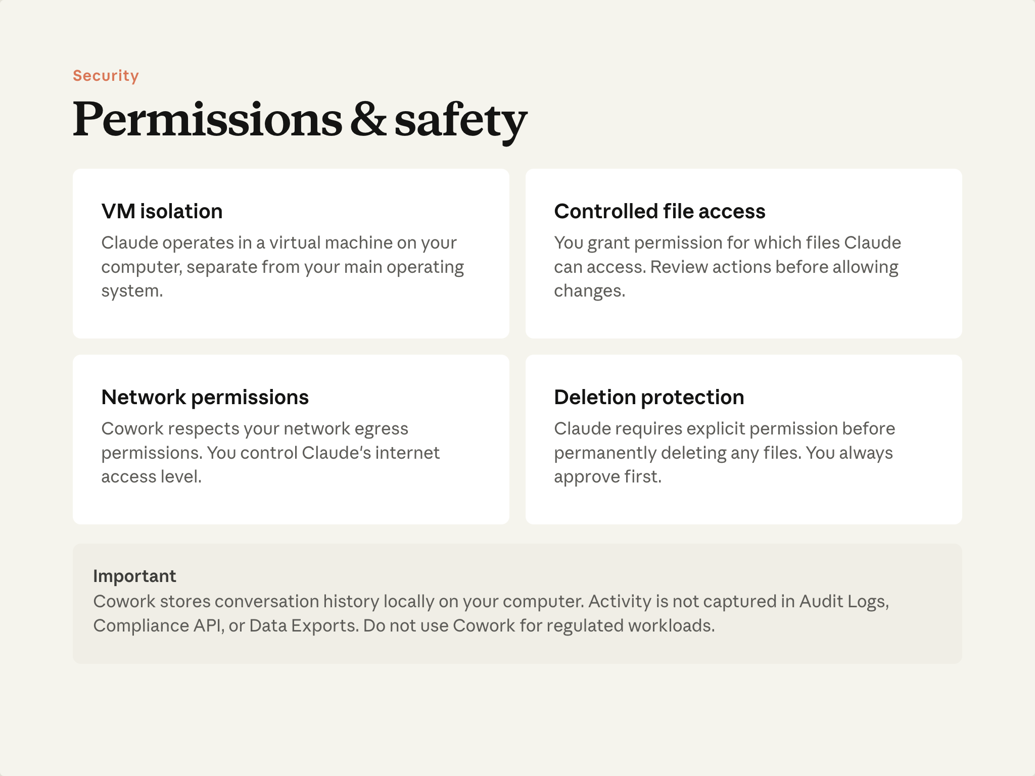 권한 및 안전: Cowork가 작동하는 경계
